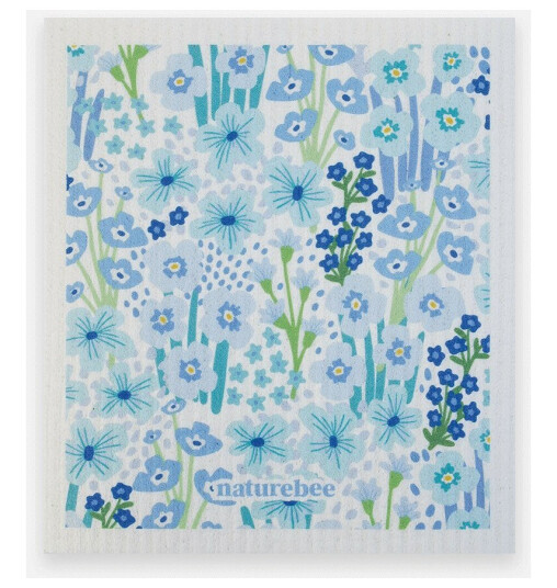 Svamp vaskeklut Blomstrete blå / Nature Bee