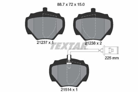 Bremseklosser TEXTAR 2123701 Bremseklosser TEXTAR 2123701