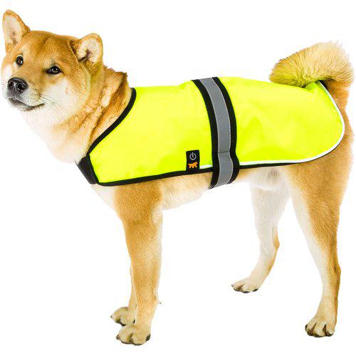 FerPlast Radius Refleksvest for Hund med LED Lys - Vanntett Neongul 60cm