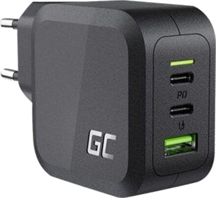 Green Cell PowerGaN 65W USB-C Mobillader med Hurtiglading Svart