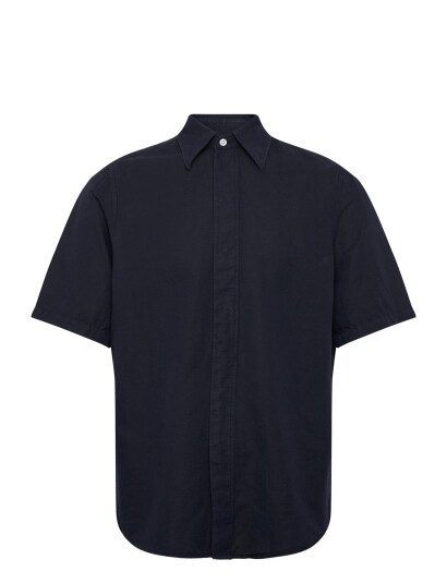 Filippa K Cotton Linen Short Sleeve Shir Navy 50