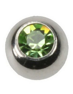 Utgått 6 mm Blank Med Lys Grønn Sten Stålkule