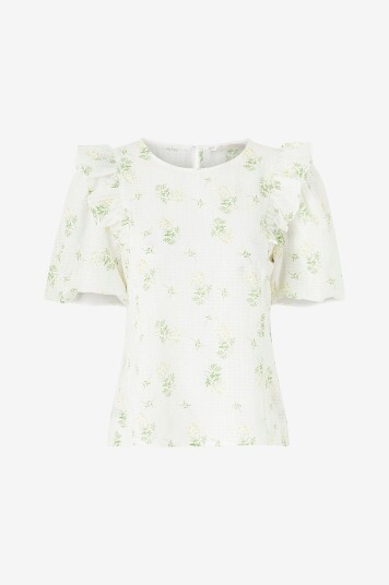 Ellos Collection   Bluse med puffermer   Natur