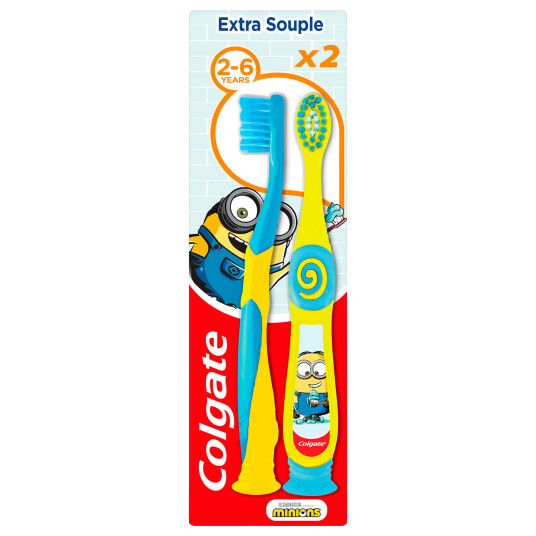 2 stk. Colgate Barnetannbørster 2 6 år Minions