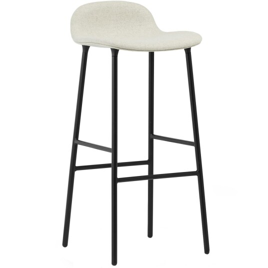 Normann Copenhagen Form Barstol 75 cm Hvit Skinn / Svart Stål