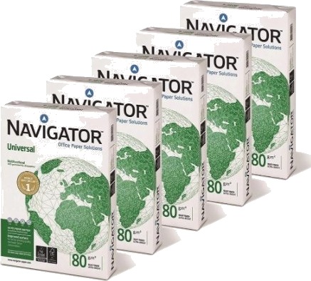 Kopipapir Navigator Universal A4 Hvid 80G 5 Pakker X 500 Ark Kopipapir Navigator Universal A4 Hvid 80G 5 Pakker X 500 Ark