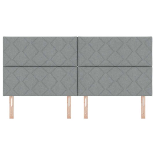 LED Hodegjerde Diamantblokker Design Lysegrå 200 cm Stoff