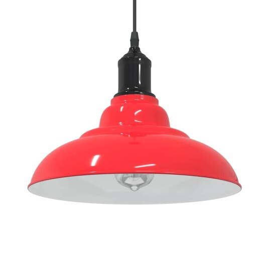 Høydejusterbar E27 Glans Rød Ø 31cm Metall Høydejusterbar E27 Glans Rød Ø 31cm Metall