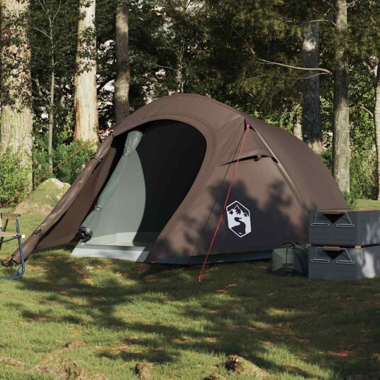 vidaXL telt for camping 2 personer brun vanntett