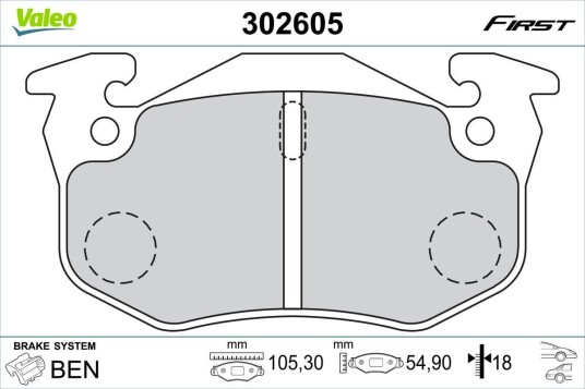 Bremseklosser VALEO 302605