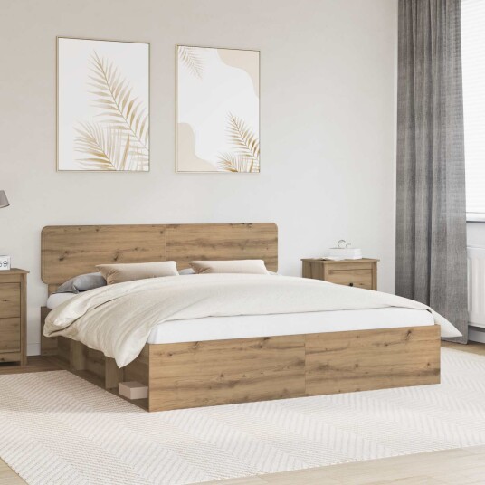 Sengestamme Kunstnerisk Eik 180 x 200 cm Massiv furu