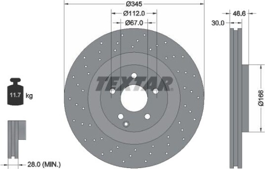 TEXTAR 92123703 Bremseskive