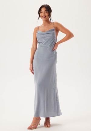 Bubbleroom Occasion Waterfall Satin Ankle dress Light blue 34 Bubbleroom Occasion Waterfall Satin Ankle dress Light blue 34