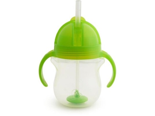 Munchkin Drikkeflaske Med Håndtak Og Sugerør Click Lock Tips &Amp  Sip Straw Cup 207Ml 4M+ 011888