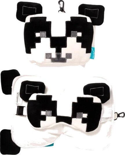 Relaxeazzz Plysj Minecraft Reisepute Og Øyemaske, Panda Relaxeazzz Plysj Minecraft Reisepute Og Øyemaske, Panda