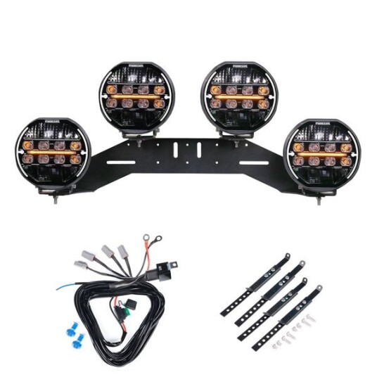 Ekstralys PURELUX Heat 7200 Round / 18 cm / 135W 4 stk Komplett sett WRC