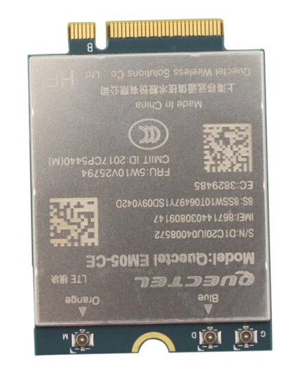 Quectel Em05-Ce - Trådløs Mobilmodem - 4G Lte - M.2 Card - For (Wwan Upgradable) Thinkpad T14 Gen 2  T14s Gen 2  T15 Gen 2  X1 Carbon Gen 9  X13 Gen 2  X13 Yoga Gen 2