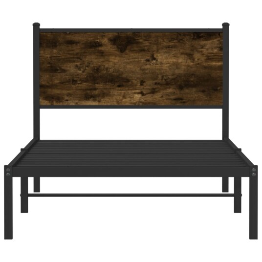 Sengeramme i metall uten madrass røkt eik 100x200 cm 8721102952494