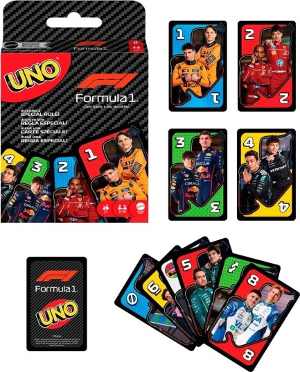 UNO Formula 1 Barnespill med Fartsfylt Overtake Regel
