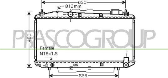 PRASCO TY283R008 Radiator motorkjøling