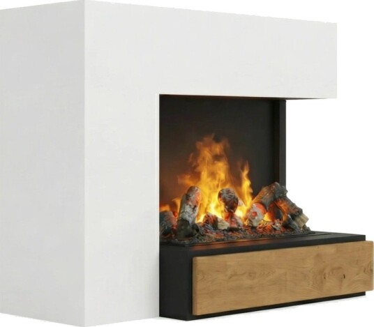Glow Fire Planck Høyre Åpen Omc 600 - Hvit (HYB-50-123-logset600)