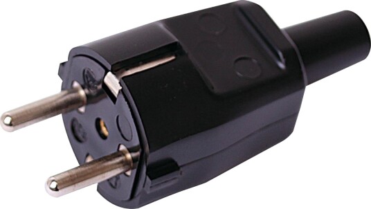 STØPSEL M/JORD PVC SORT