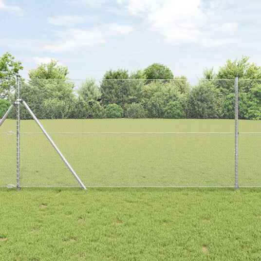 Gjerde med innlegg. sølv 1.4 x 50 m PVC belagt stål