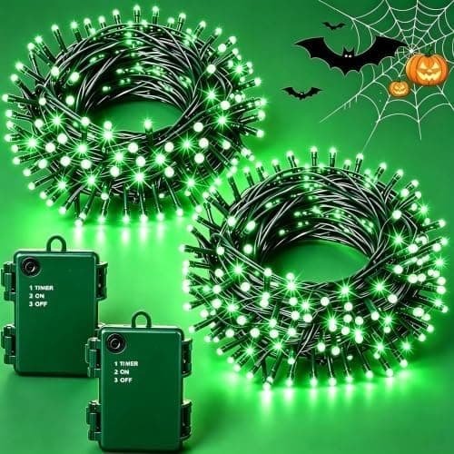 Halloween Batteridrevne LED-Lysslynger 5 m 50 LED 2 stk