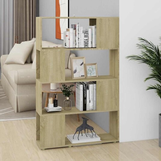  Bokhylle/romdeler sonoma eik 80x24x124,5 cm konstruert tre