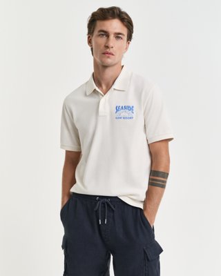 Gant Grafisk poloskjorte CREAM XL Gant Grafisk poloskjorte CREAM XL