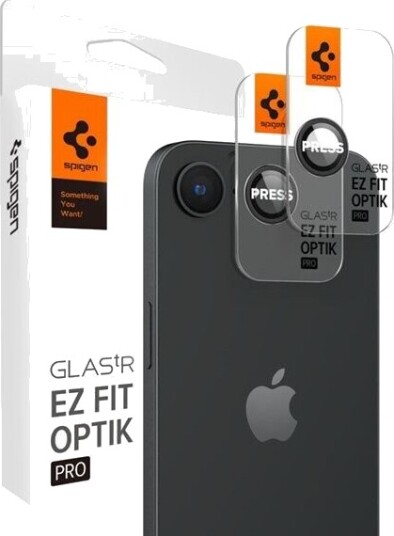 Spigen Optik Pro EZ Fit Kameralinsebeskytter for iPhone 17e/16e - Svart 2-Pack