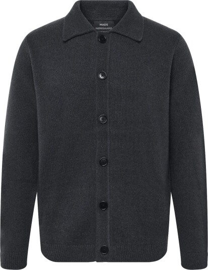 Mads Nørgaard Super Wool Brando Polo Ls Knit   ASPHALT   XL