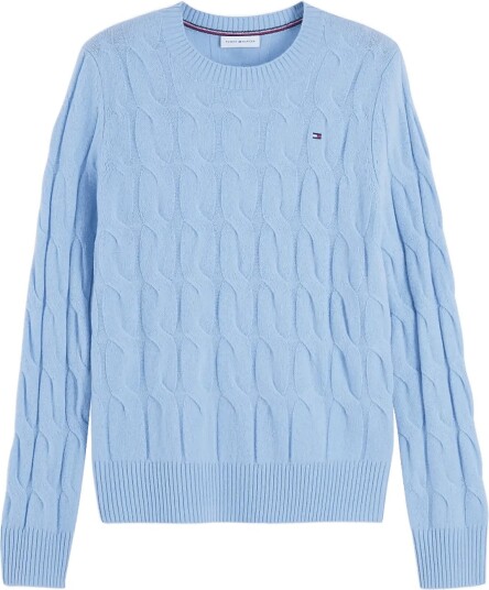 Tommy Hilfiger Soft Wool Cable C Nk Ls Swt   FADED LIGHT BLUE   L