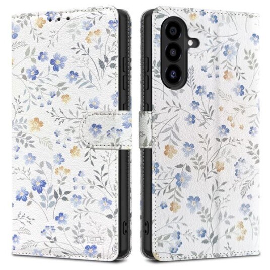 Tech Protect Samsung Galaxy A17  Lommeboketui med magnet og stativ Vårblomster