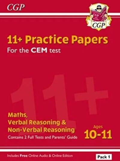 11+ Cem Practice Papers: Ages 10-11 - Pack 1 (With Parents' Guide & Online Edition): Unbeatable Prac Av Cgp Books