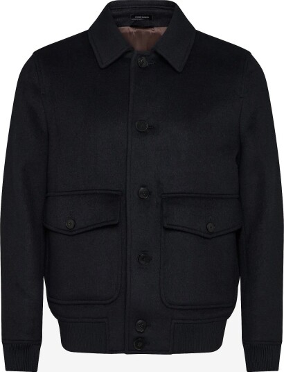 Reiss Deluca Button Through Wool Short Jacket NAVY S