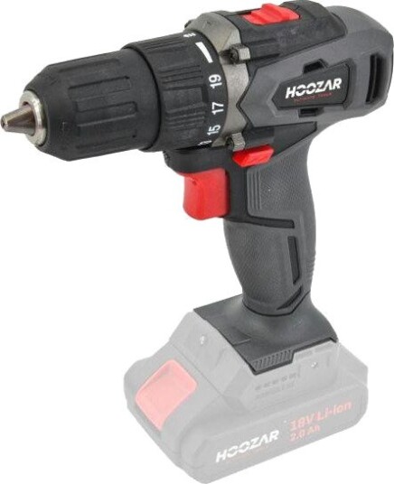 Hoozar Borskrutrekker CD45BL-D1 18 v, 45 nm, 1 × 2.0 ah Batteri