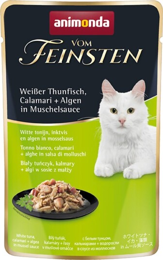 Animonda Vom Feinsten Våtfôr Adult I Saus Hvit Tunfisk Calamari + Alger I Muslingesaus 18 X 50 G
