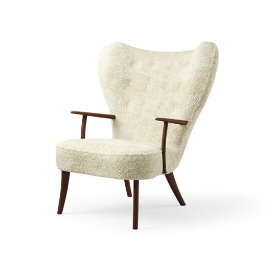 Warm Nordic Warm Nordic Pragh Lenestol Saueskinn Off White/ Oljet Valnøtt