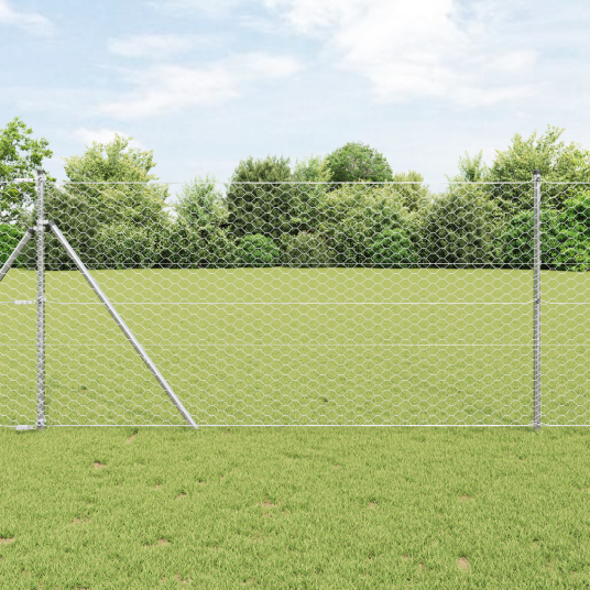 Gjerde med innlegg. sølv 1.4 x 100 m PVC-belagt stål