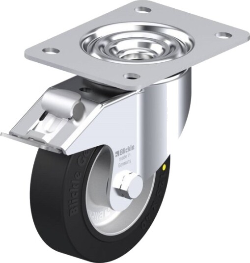 Blickle 740257 Lk-Alev 125K-3-Fi-El Styrehjul Med Brems, Hjuldiameter 125 Mm, Bæreevne (Maks.) 250 Kg, 1 Stk
