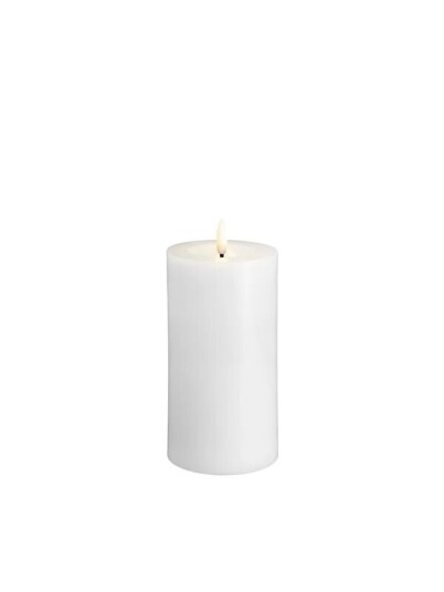 Moods & More LED pillar candle   Melted Classic white   74x150 mm