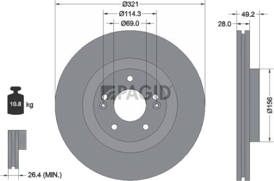 PAGID 55429NC Bremseskive