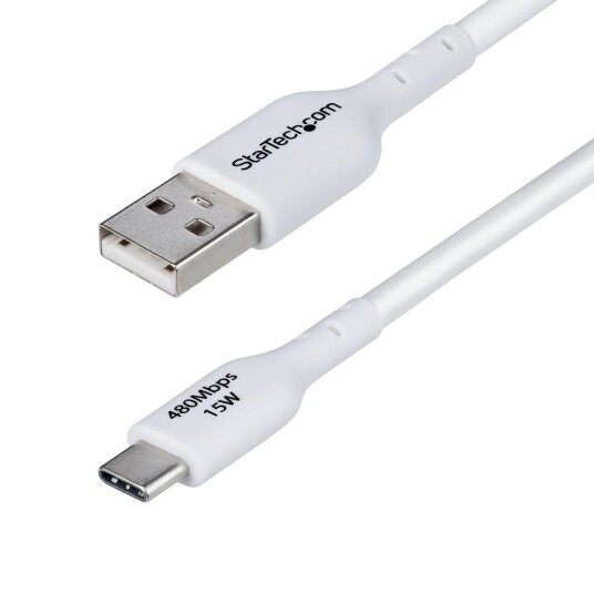 StarTech 3M WHITE USB-A TO USB-C CABLE CHARGER CORD USB 2.0 DATA TRANSF CABL