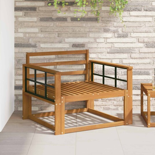vidaXL Ute Midt Sofa Solid akasietre Naturlig 91 x 83 x 73 cm