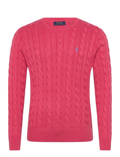 Polo Ralph Lauren Cable Knit Cotton Sweater Pink M Polo Ralph Lauren Cable Knit Cotton Sweater Pink M