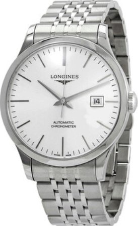 Longines Herreklokke L2.821.4.72.6 Record Sølvfarget/Stål Ø40 mm Longines Herreklokke L2.821.4.72.6 Record Sølvfarget/Stål Ø40 mm