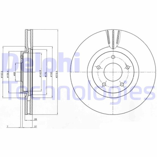 Bremseskive DELPHI BG4231C Bremseskive DELPHI BG4231C