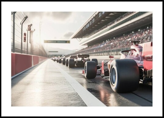 Red Race Car Plakat Plakat / 70x100cm
