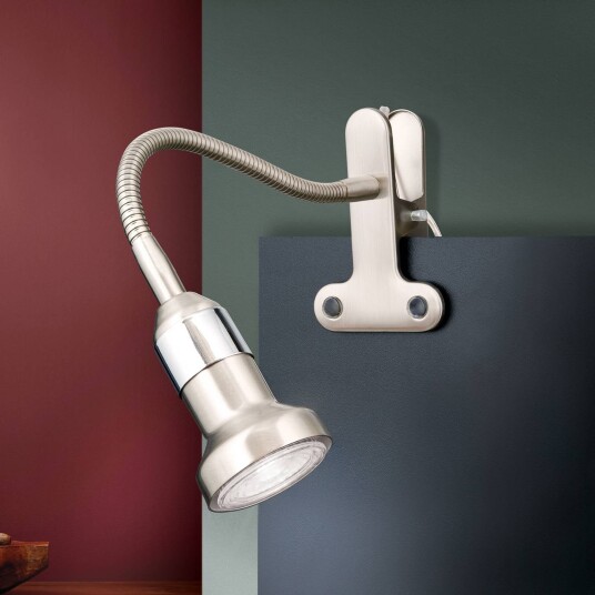 Orion Klemlampe COLANA Aluminium / grå / sink Arbeidsrom / kontor Metall Moderne